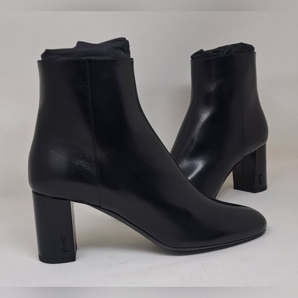 NWT Saint Laurent Paris LouLou 70 Zip Booties Ankle Boots Black Leather 38EU 8US - Picture 3 of 16